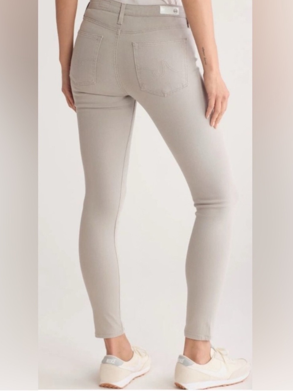 AG Farrah Ankle Seamless High-Rise Skinny Ankle, gray 26